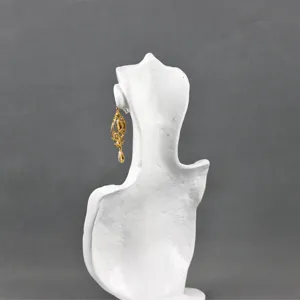 Resin mannequin jewelry display stand for earrings necklaces white bust showcase prop