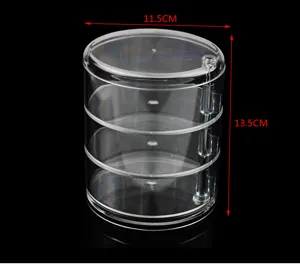 Transparent 3-layer rotating storage box desktop dustproof cosmetic jewelry organizer container