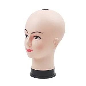 Plastic female mannequin head for displaying wigs hats glasses masks and headscarves.