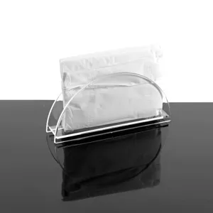 Servilletero transparente de acrílico para mesa de comedor, soporte de pañuelos moderno y simple.