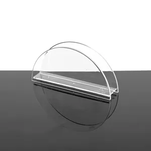 Servilletero acrílico transparente para mesa, soporte moderno de pañuelos de diseño semicircular