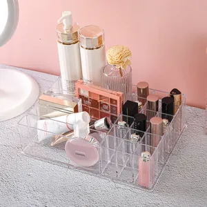 Transparante Acryl Cosmetische Opbergdoos Meerdere Vakken Bureau Make-up Organizer