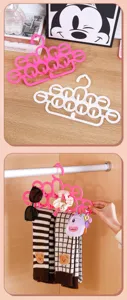 Multi-purpose 12-loop plastic hanger for scarves ties belts and accessories organization detail view