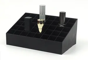 Black 40 grid acrylic lipstick display stand makeup organizer desktop storage box for cosmetics