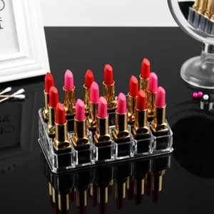 18 raster doorzichtige lippenstift houder acryl make-up organizer cosmetische opbergdoos