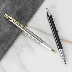 High-end metal click ballpoint pen business office stationery corporate gift custom logo metal pen