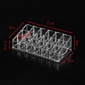 Transparante acryl 18 grid cosmetische organizer lipstick houder make-up opbergdoos