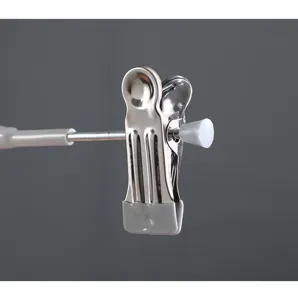 Pince de cintre de pantalon en acier inoxydable avec embout en caoutchouc pour rangement séchage