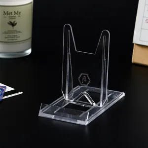 Transparant Plastic Display Standaard Verstelbare Desktop Fotokaart Houder Plaat Standaard Duidelijk Mobiele Telefoon Display Rek