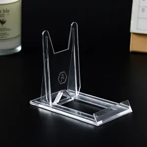 Transparante acryl display standaard voor fotokaarten, borden, mobiele telefoons en decor.