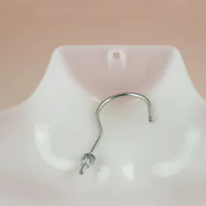 Male half-body mannequin chest plate with metal hanging hook product detail view