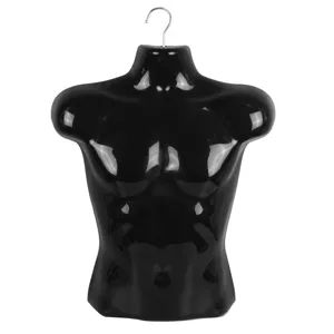Men Upper Body Plastic Mannequin Chest Piece Clothing Display Hanger Vest Display Stand For Retail Store