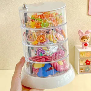 Transparante Meerdere Lagen Roterende Sieraden Opbergdoos Desktop Duidelijke Cosmetische Organizer Met Deksel Voor Slaapkamer Woonkamer