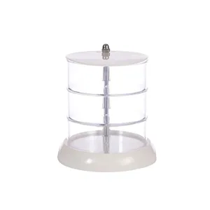 Transparante meerlaagse roterende sieradenopbergdoos voor het organiseren van accessoires.