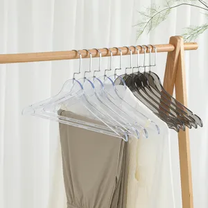 Perchas transparentes de plástico para armario, perchas de exhibición cristalinas