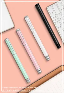 Metal neutral pen set, smooth writing business office cap-off pen with custom logo engraving options.