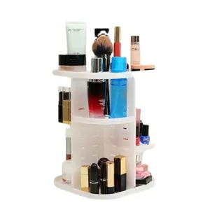 360 Rotating Makeup Organizer Plastic Cosmetic Storage Box Desktop Lipstick Holder Stand