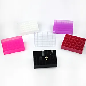 Multifunctional 40 Grid Plastic Lipstick Storage Box Clear Makeup Organizer Cosmetic Display Stand Desktop Storage Holder