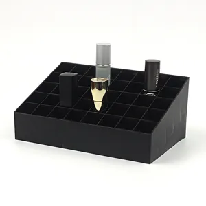 Black 40-grid lipstick organizer cosmetic storage display rack desktop makeup holder