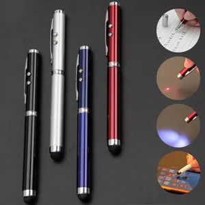 Detail view showing multi-functional laser pen with touch screen stylus and LED light features.