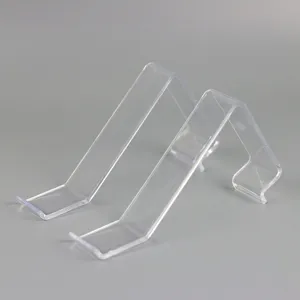 Transparante acryl schoenen display standaard detail, veelzijdige houder voor winkels.