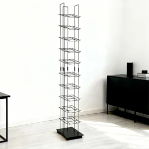 Schwarzer Metall Bodenständer mehrschichtiges Hut-Display Turmstruktur für den Laden.