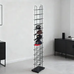 Bodenstaendiger Metall Hutstaender mehrschichtiger vertikaler Kappenhalter fuer Shop.