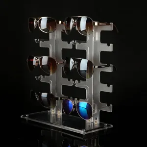 Présentoir de Lunettes de Soleil en Acrylique Transparent Support de Lunettes Multi-Couches Organisateur de Lunettes de Comptoir