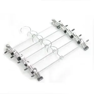 Galvanized Metal Pants Hanger Non Slip Clips Skirt Hangers Space Saving Heavy Duty Clothes Hanger For Closet