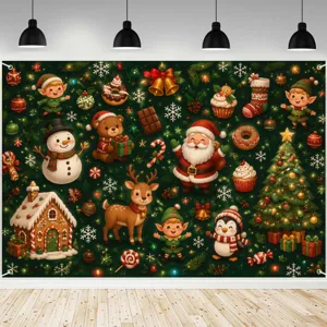 Weihnachten Hintergrundtuch für Partydekoration, festliche Atmosphäre Fotohintergrund.