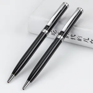 Metalige Balpen Draaibaar Zakelijk Kantoor Balpennen Aluminium Schrijfpen Zwarte Inkt Stationery Cadeau