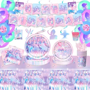 Set de decoration de fete d'anniversaire theme K-pop avec banniere et ballons
