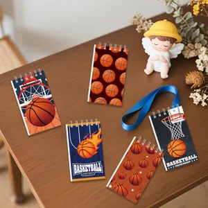 Conjunto de mini cuadernos de espiral de baloncesto portátiles, ideales para notas.