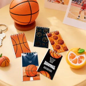 Mini cuaderno de espiral con tema de baloncesto juego papelería portátil suministros escolares