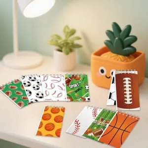 Mini draagbaar spiraalnotitieboek set met sportbal thema's, schattig notitieblokje.