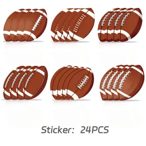 American football stickers waterproof decal pack for party decoration, 24 pieces set.