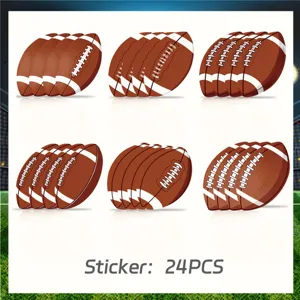 American football stickers set featuring 24 pieces of classic sport graphic designs for parties.