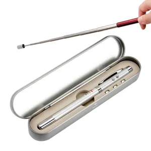 Multifunctional 5-in-1 telescopic laser pointer pen with metal storage box for teaching.