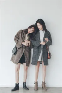 Women Winter Plaid Woolen Coat Korean Style Thickened Midi Long Overcoat Elegant Outerwear