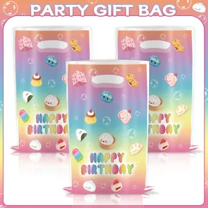Birthday party gift bags cute squishy food candy tote bags plastic packaging for celebration