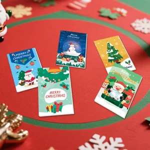 Weihnachtsdesign geheftete Mini Notizbuecher 5 Stueck tragbare Cartoon Taschenbuecher