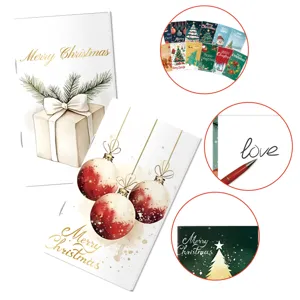 Weihnachtliches Heft mit Rückendrahtheftung, tragbares Schüler-Notizbuch mit Aquarell-Cover.