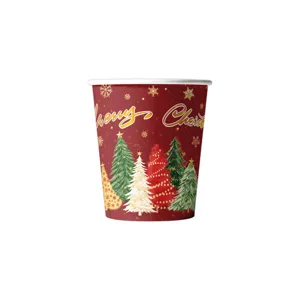 Kerst wegwerp papieren bekers feestelijk feest servies vakantie decoratie benodigdheden