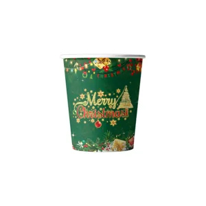 Grüner Weihnachtspapierbecher Party Geschirr festliche Dekoration Weihnachtsbedarf