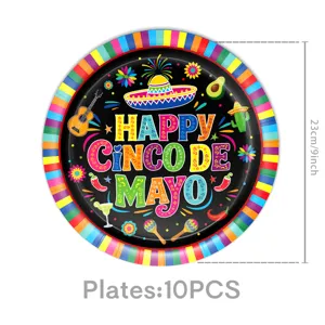 Cinco de Mayo Party Pappteller Einweggeschirr festliche mexikanische Partyzubehörartikel