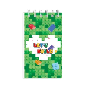 Notitieblok thema bouwstenen student draagbaar spirale dagboek mini memo cover