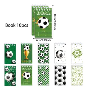 Mini quaderno a spirale da calcio set da 10, tascabile portatile per studenti e tifosi.