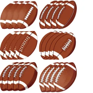 American football theme party game poster graphics with multiple classic ball vector illustrations