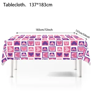Rosa Herz Tischdecke 137x183cm romantische Valentinstag Party Tischabdeckung Deko