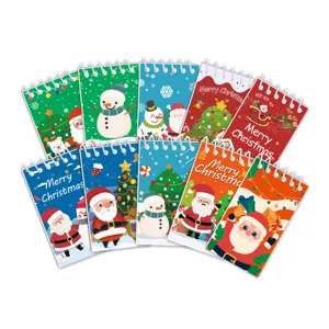 Weihnachten Mini Spiralnotizbücher Set, süßes Cartoon Taschennotizbuch für Schüler Geschenke.